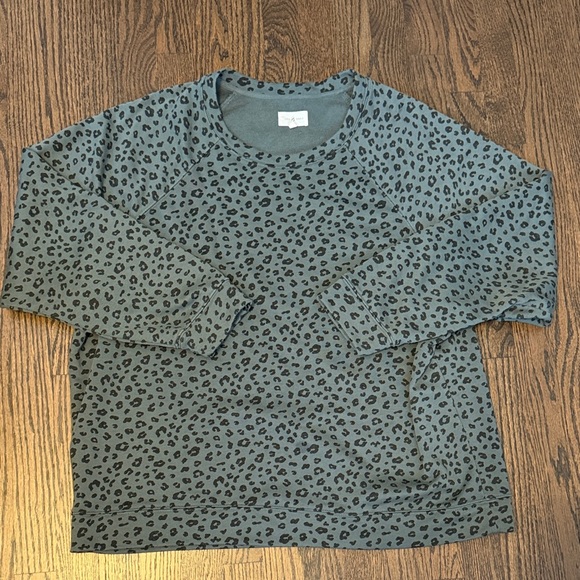 Lou & Grey Tops - Lou & Grey Green Leopard Print Top